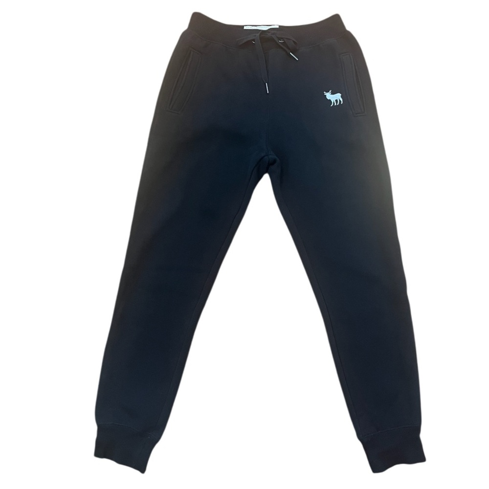 Abercrombie and Fitch Y2K Moose Logo Black Jogging Pants